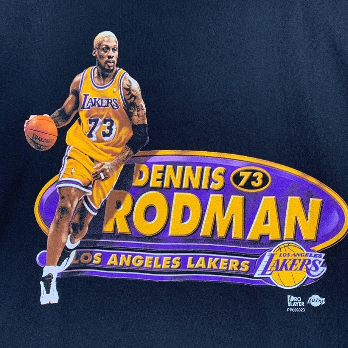 90~00's NBA ロサンゼルス・レイカーズ デニスロッドマン フォトプリントTシャツ ブラック Size L 福生店