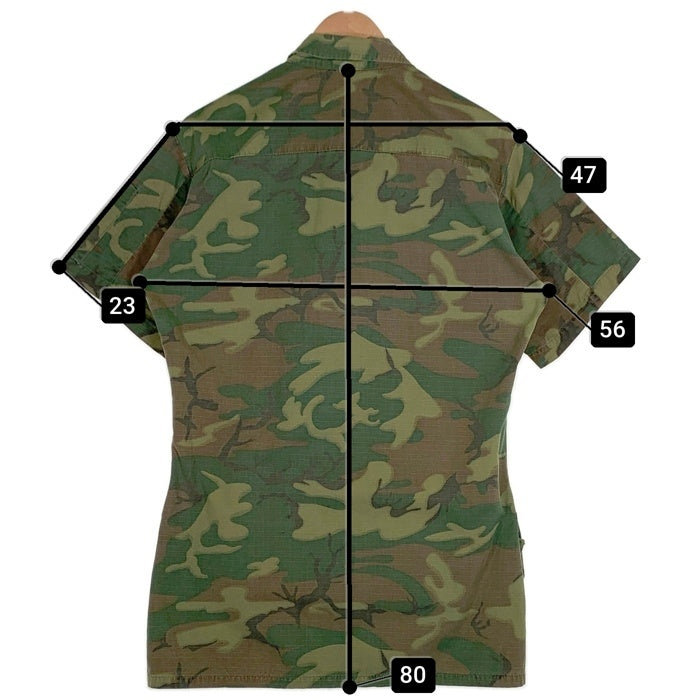 60's U.S.ARMY 米軍 Jungle Fatigue Jacket ジャングルファテイーグジャケット 半袖 シャツ 68年会計 ウッドランドカモ 8415-945-7656 Size M-R 福生店