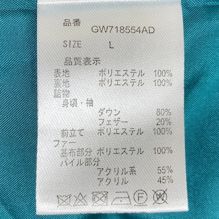 GLOBAL WORK グローバルワーク ファーダウンジャケット ターコイズブルー sizeL 瑞穂店