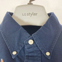 POLO RALPH LAUREN ポロラルフローレン オックスフォードシャツ 刺繍総柄 ネイビー sizeM 瑞穂店