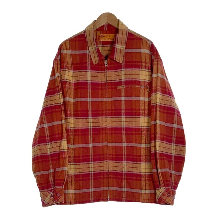 CHALLENGER チャレンジャー 25SS PLAID ZIP UP SHIRT フランネルチェック ジップアップシャツ ジャケット レッド CLG-SH 025-001 Size L 福生店