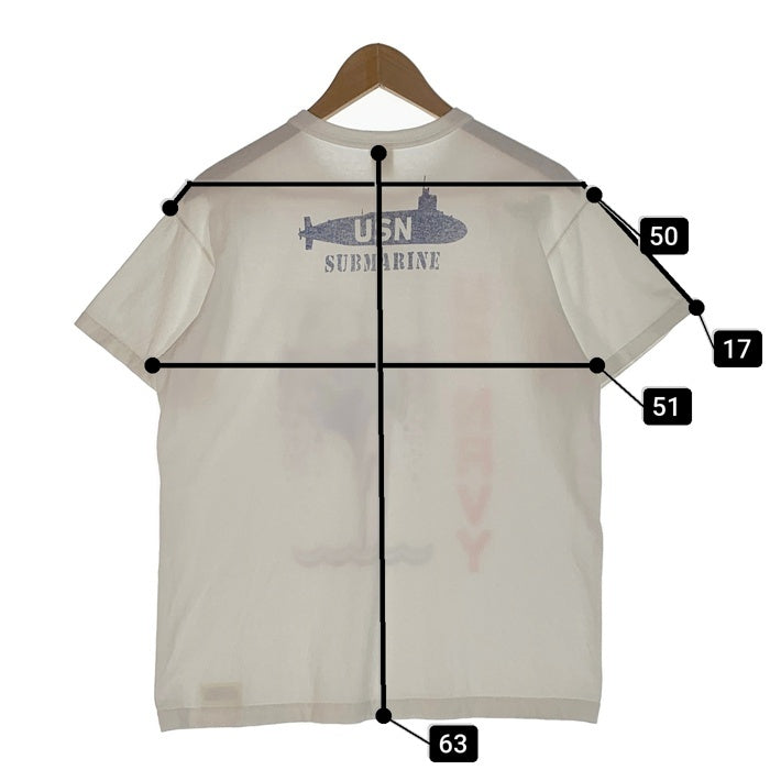 TOY'S McCOY トイズマッコイ SNOOPY TEE U.S.NAVY SUBMARINE スヌーピー プリントTシャツ 前V ホワイト Size L 福生店