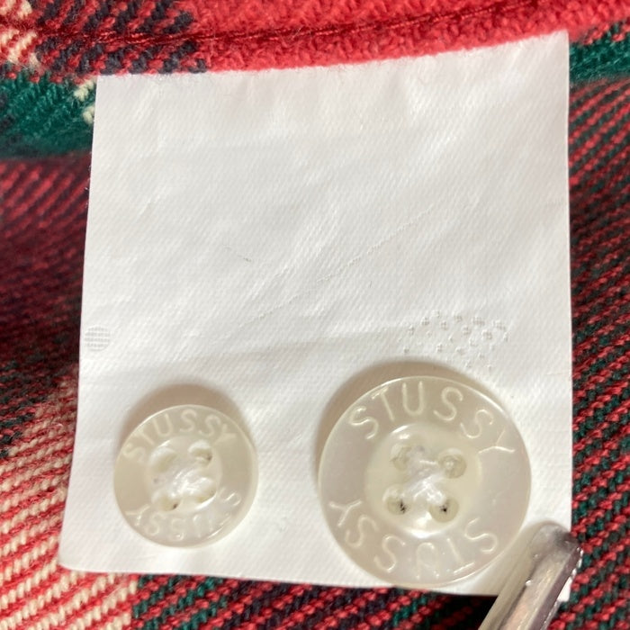 STUSSY ステューシー チェック フランネルシャツ レッド グリーン Size M 瑞穂店