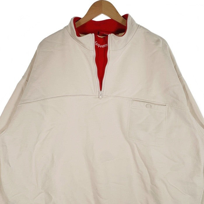 SUPREME シュプリーム 22AW Washed Half Zip Pullover ウォッシュドハーフジッププルオーバー スウェットトレーナー ホワイト Size L 福生店