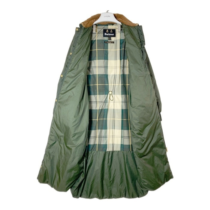 Barbour バブアー 232LQU1671 リ エンジニアード" Marsett キルティング コート ベロア切替 グリーン size10 (L相当) 瑞穂店