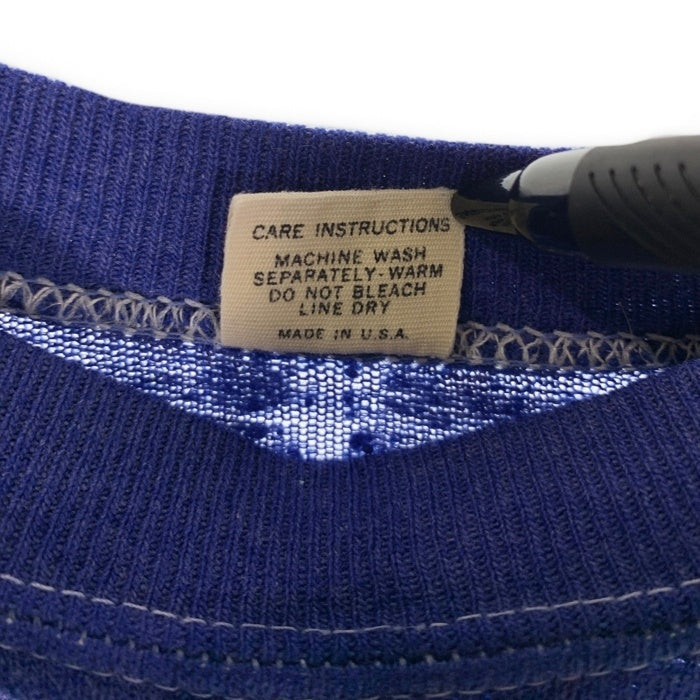 60's~ Wrangler ラングラー ラグランスリーブ スウェットトレーナー 半袖 ブルー 無地 USA製 Size XL 福生店