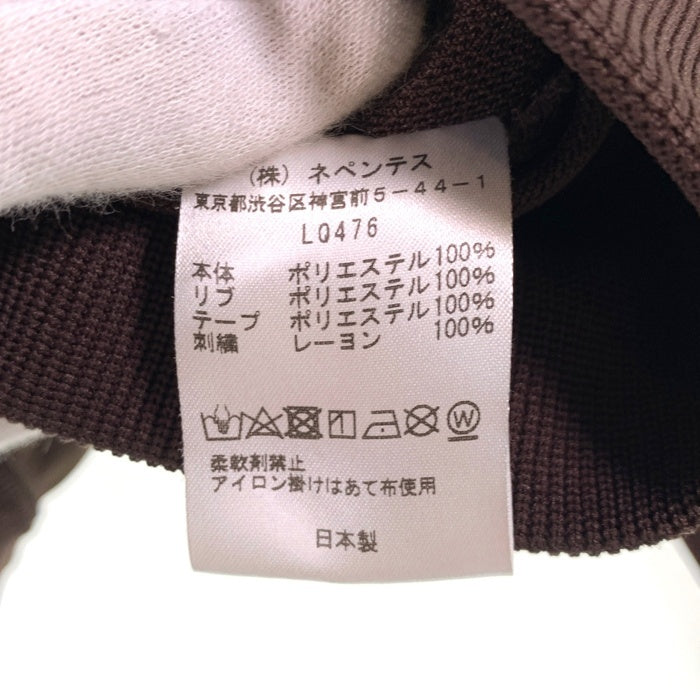 Needles ニードルズ KEBOZ別注 Track Crew Neck Shirt トラッククルーネックシャツ パピヨン刺繡 ブラウン ネイビー LQ476 Size M 福生店
