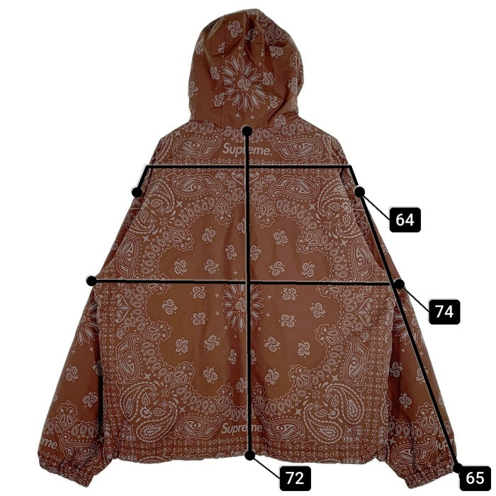 SUPREME シュプリーム 26SS Reflective Bandana Anorak リフレクティブ バンダナ アノラック フーディー パーカー ブラウン Size XL 福生店