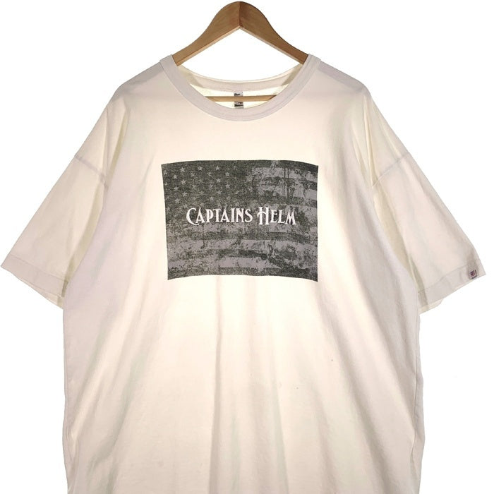 CAPTAINS HELM  キャプテンズヘルム CAPTAIN`S FLAG TEE ロゴ刺繡 プリントTシャツ ホワイト CH22-SP-T19 Size XL 福生店