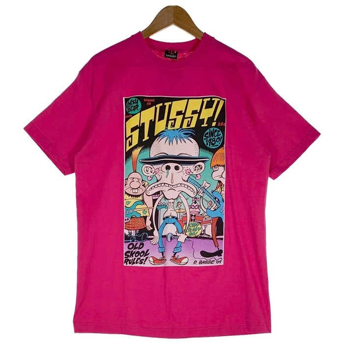 STUSSY ステューシー PETER BAGGE 半袖 Tシャツ ピンク Size L 福生店