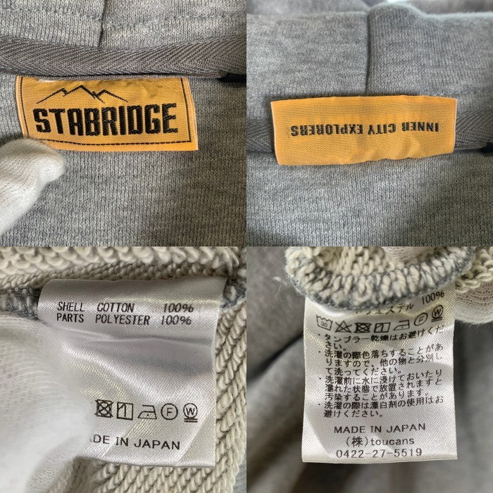 STABRIDGE スタブリッジ ULTRA HOODIE LIGHT 10th Anniv.Edition ウルトラフーディーライト プルオーバーパーカー グレー Size L 福生店