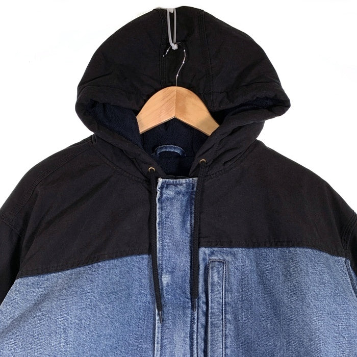 SUPREME シュプリーム 25AW Dickies ディッキーズ Cordura Hooded Work Jacket コーデュラフーデッドワークジャケット デニム ナイロン切替 ブラック ライトブルー Size XL 福生店