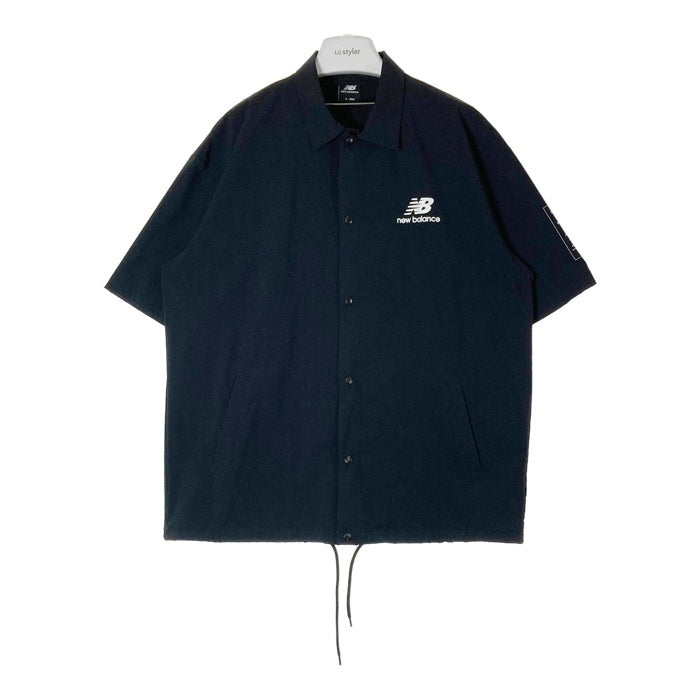 NEW BALANCE ニューバランス JMTL0812 半袖 コーチジャケット ブラック sizeL※襟汚れあり 瑞穂店