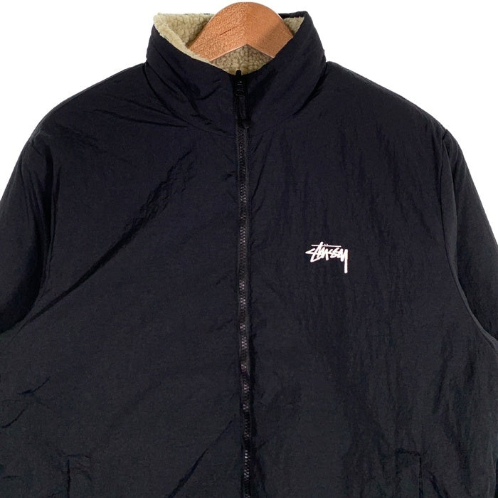 STUSSY ステューシー 8 Ball Sherpa Jacket エイトボール シェルパフリースジャケット ボア リバーシブル ナチュラル  ブラック 118498 Size M 福生店