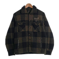 CLUCT クラクト バッファローチェック ウールシャツジャケット 中綿 ブラウン ブラック Size M 福生店