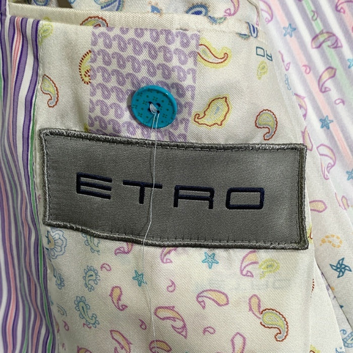 ETRO エトロ マルチストライプ コットン 2B テーラードジャケット Size 52 福生店