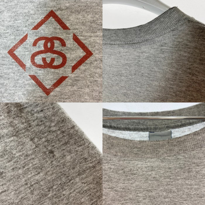 STUSSY ステューシー 銀タグ USA製 シングルステッチ サッカーチーム グラフィック Tシャツ グレー sizeM 瑞穂店