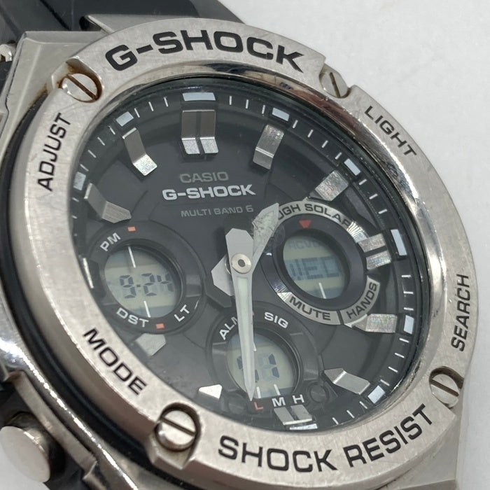 CASIO カシオ G-SHOCK タフソーラー デジアナ クォーツ腕時計 ラバーベルト シルバー ブラック文字盤 GST-W110 瑞穂店