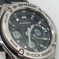 CASIO カシオ G-SHOCK タフソーラー デジアナ クォーツ腕時計 ラバーベルト シルバー ブラック文字盤 GST-W110 瑞穂店
