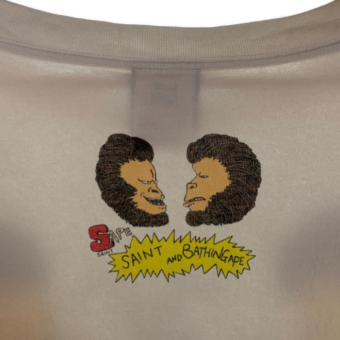 SAINT Mxxxxxx セントマイケル 23SS A BATHING APE TEE アベイシングエイプ プリントTシャツ ホワイト SM-S23-0000-110 Size XXL 福生店