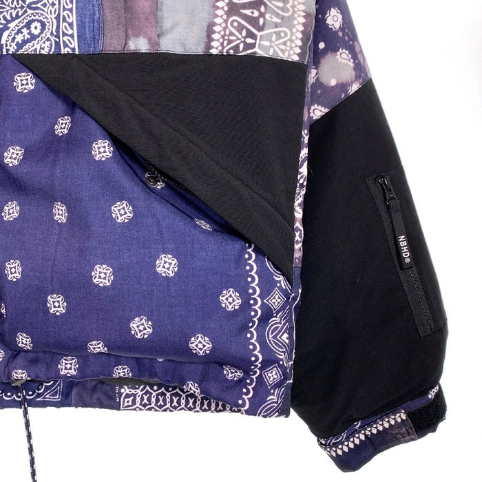 NEIGHBORHOOD ネイバーフッド 21AW BANDANA CHOPPED DOWN バンダナ柄 ダウンジャケット ネイビー 212TSNH-JKM11 Size XL 福生店