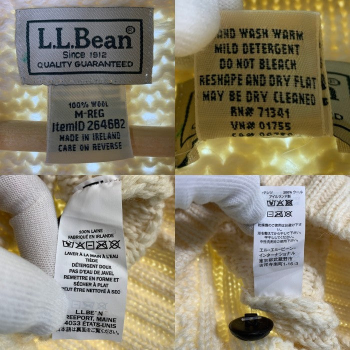 L.L.Bean エルエルビーン フィッシャーマンセーター ウール プルオーバー ケーブル アイボリー 264682 Size M 福生店