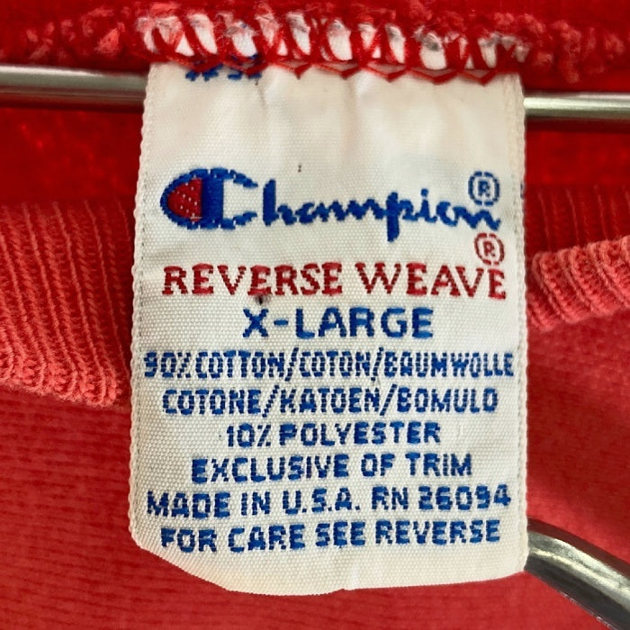 CHAMPION チャンピオン REVERSE WEAVE リバースウィーブ 90’s MADE IN USA USA製 SWEAT スウェット トレーナー 刺繡タグ ピンク sizeXL 瑞穂店