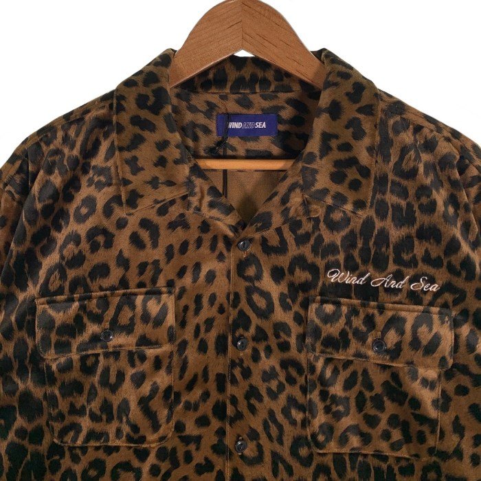 WIND AND SEA ウィンダンシー 24SS Brushed Leopard Open Collar Shirt ブラッシュ レオパード  オープンカラーシャツ ブラウン Size XL 福生店