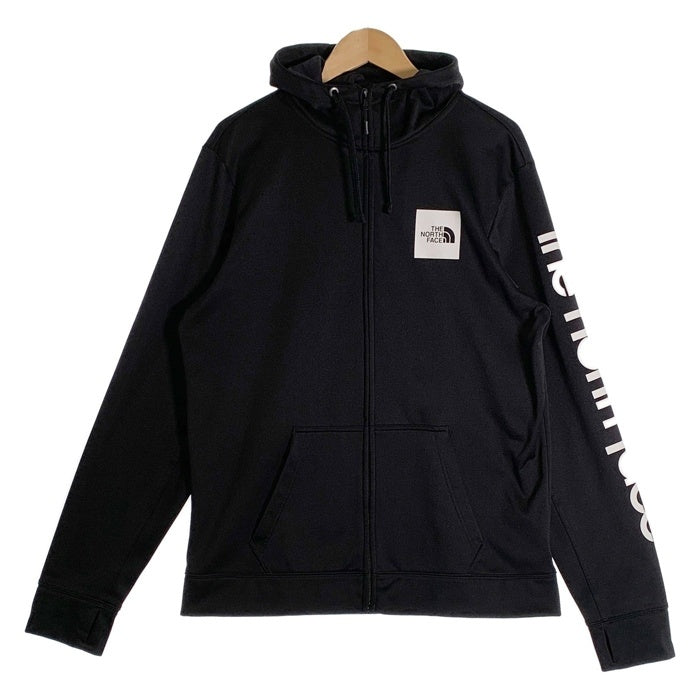THE NORTH FACE ノースフェイス ボックスロゴアームプリント ジップアップパーカー ブラック ポリエステル NF0A3RUKKY4 Size L 福生店
