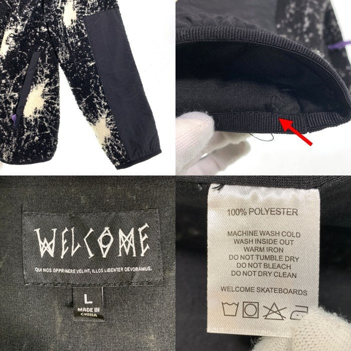 WELCOME SKATEBOARDS ウェルカムスケートボード Shattar Full-Zip Sherpa Fleece ボアフリースジャケット ジップアップ ブラック Size L 福生店