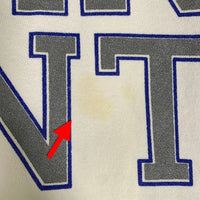 90's THE MAIN EVENT SPORTS BAR & GRILL Pontiac Silverdome シルバードーム スタジアム プリント クルーネックスウェットトレーナー ストライプ ホワイト ブルー USA製 Size M 福生店