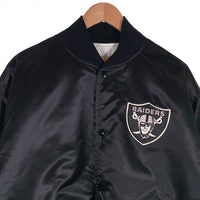 80's 90's STARTER スターター PROLINE プロライン NFL RAIDERS レイダース ナイロン スタジアムジャケット スタジャン ブラック USA製 Size XL 福生店
