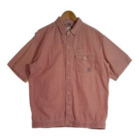 BEN DAVIS ベン デイビス ヒッコリー 半袖 シャツ レッド Size L 福生店