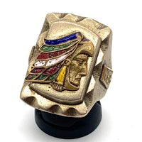 40's MEXICAN BIKER RING メキシカン バイカーリング インディアンモチーフ 合金 Size 15号 福生店