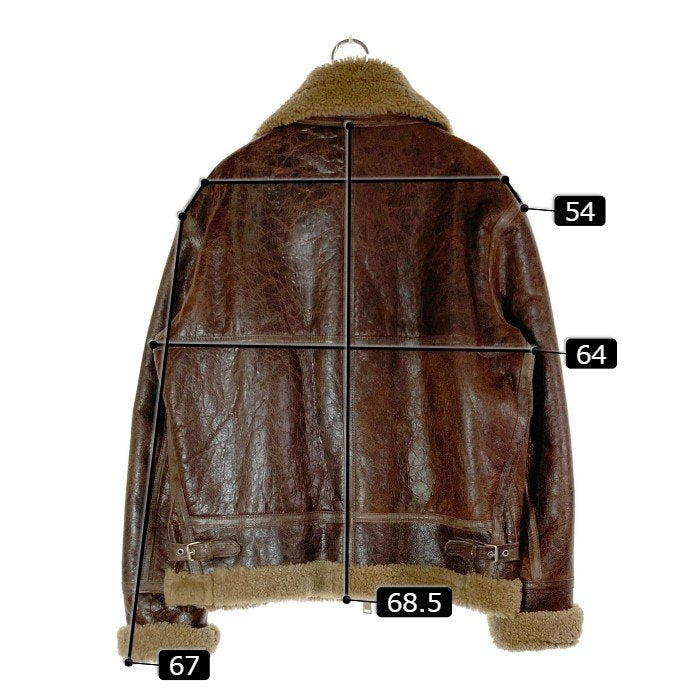 Delan デラン SHEARLING シアリング ボア レザージャケット ブラウン size52 瑞穂店