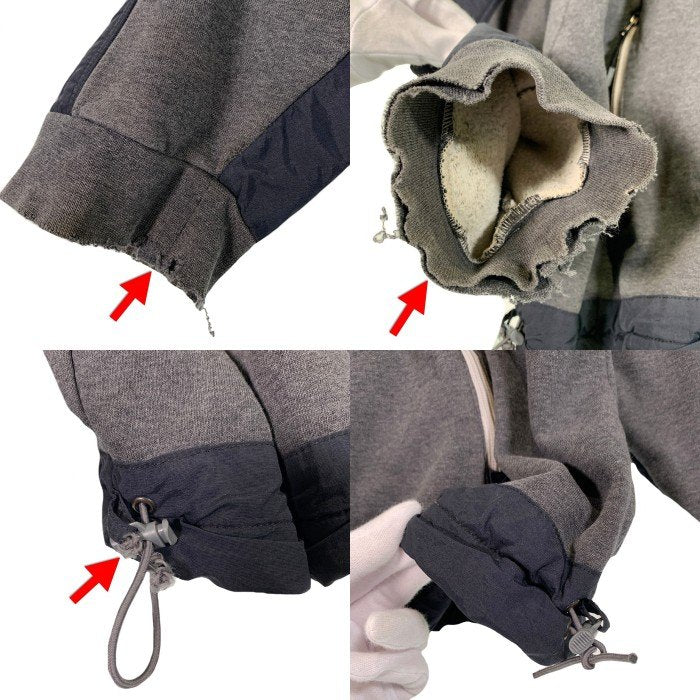 00's THE NORTH FACE ノースフェイス STEEP TECH スティーブテック スウェット ナイロン切替 プルオーバーマウンテンパーカー ジャケット チャコールグレー F05 Size XXXL 福生店