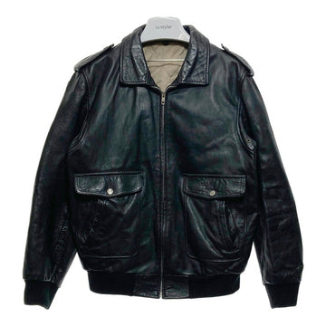 ブランド不明 レザーフライトジャケット ブラック Size M 相当 瑞穂店