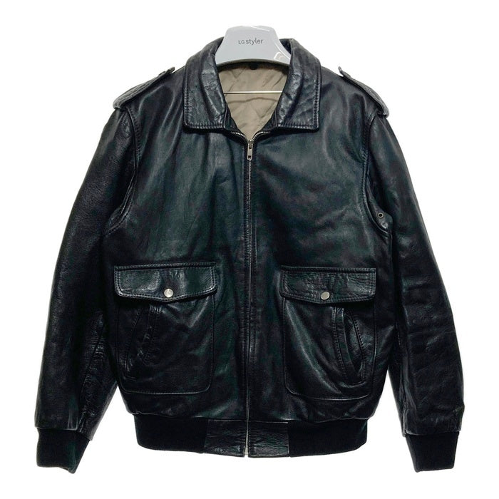 ブランド不明 レザーフライトジャケット ブラック Size M 相当 瑞穂店