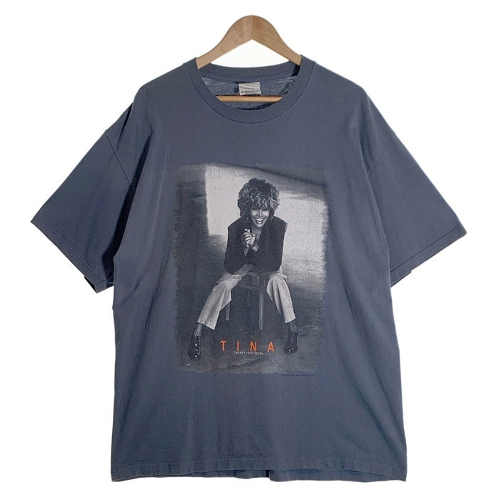 00's Tina Turner ティナ・ターナー TWENTY FOUR SEVEN ツアー プリントTシャツ ダークブルー OPTIMA メキシコ製 Size XL 福生店