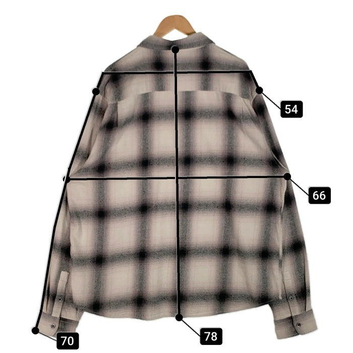 STUSSY ステューシー 22AW Hellshire Plaid Shirt オンブレチェック フランネルシャツ グレー コットン 1110261 Size XL 福生店