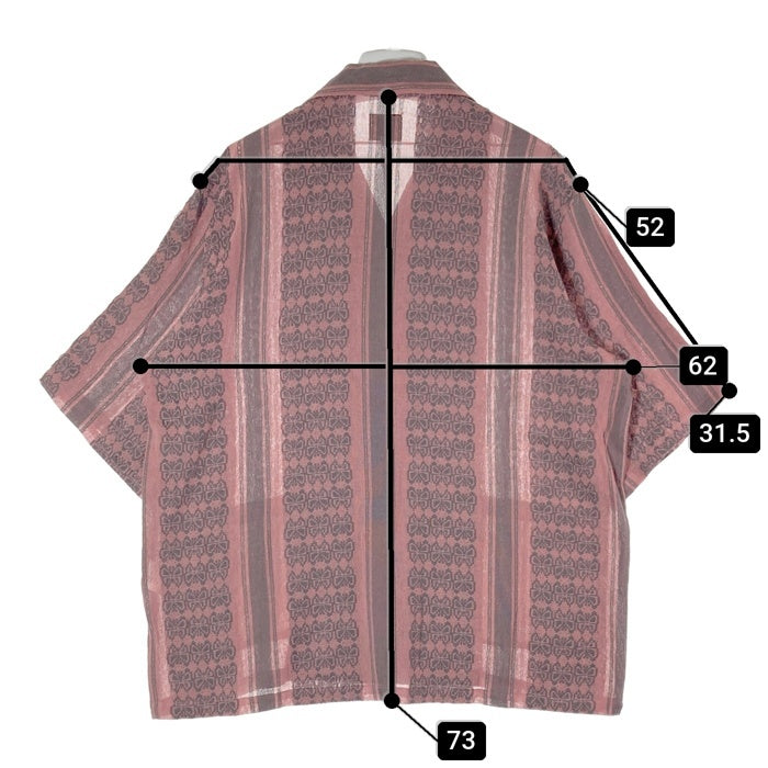 Needles ニードルズ 23SS Cabana Shirt カバナシャツ 開襟 半袖 ジャカード ピンク グレー MR242 Size L 瑞穂店