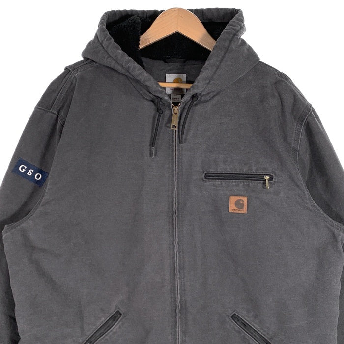 Carhartt カーハート ウォッシュド ダック地 ジップアップジャケット 内ボア フェードブラック J141-029 Size XL 福生店