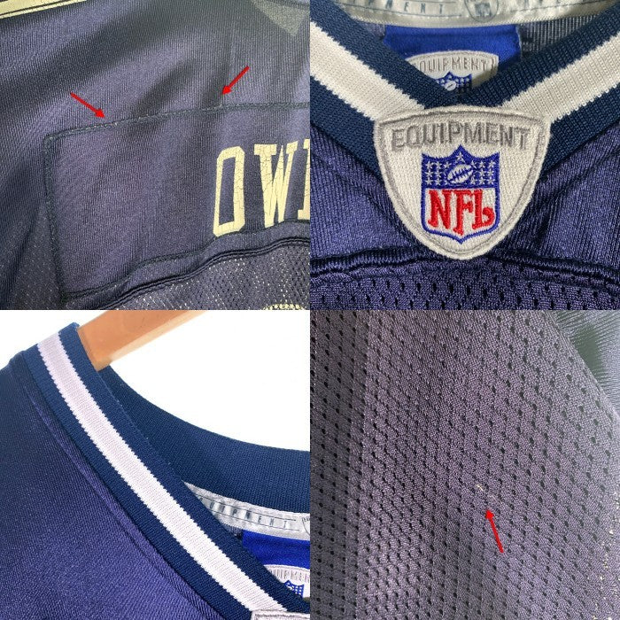 REEBOK リーボック NFL Dallas Cowboys ダラス カウボーイズ  TERRELL OWENS 半袖 フッドボール シャツ ジャージ ネイビー ホワイト 7009A07 Size 2XL 福生店