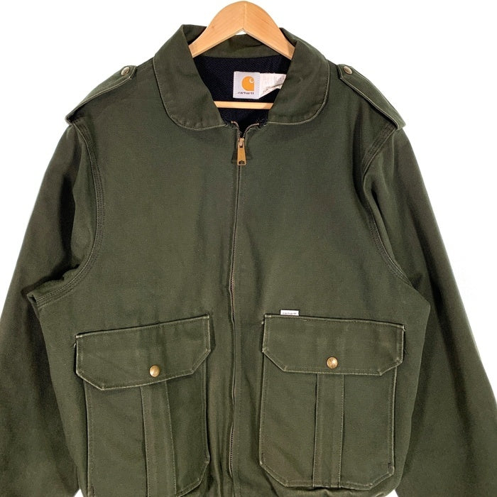 90`s Carhartt カーハート ダック ボンバージャケット サンタフェ モスグリーン JR264 Size L 福生店