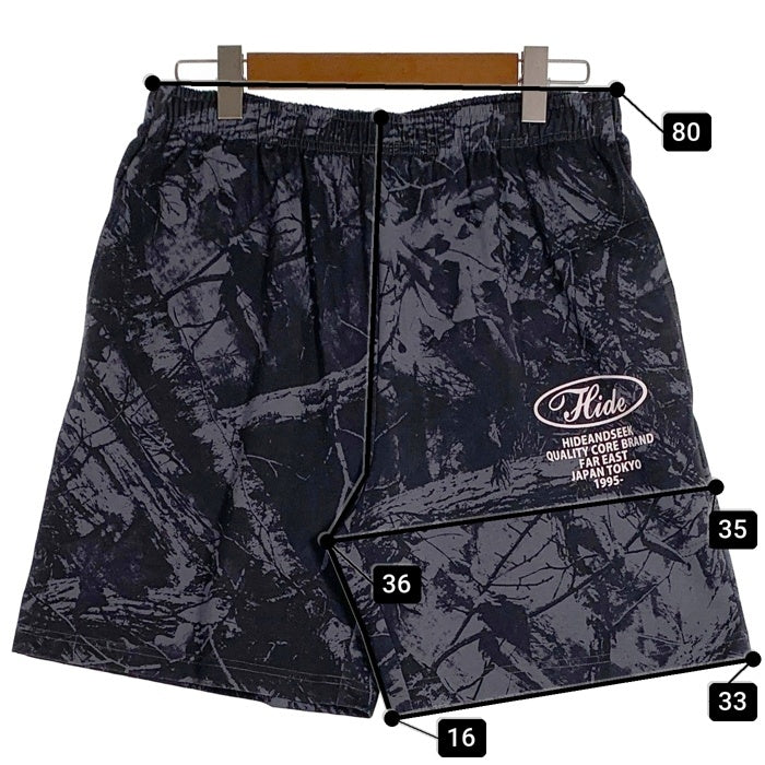 Hide and Seek ハイドアンドシーク Camo Short カモショーツ リアルツリー コットン ショートパンツ ブラック HP-050726 Size L 福生店