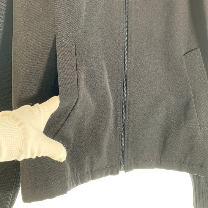 PRADA プラダ ナイロン ウール切替 ドライバーズニット ジップアップジャケット ブラック イタリア製 Size M 福生店