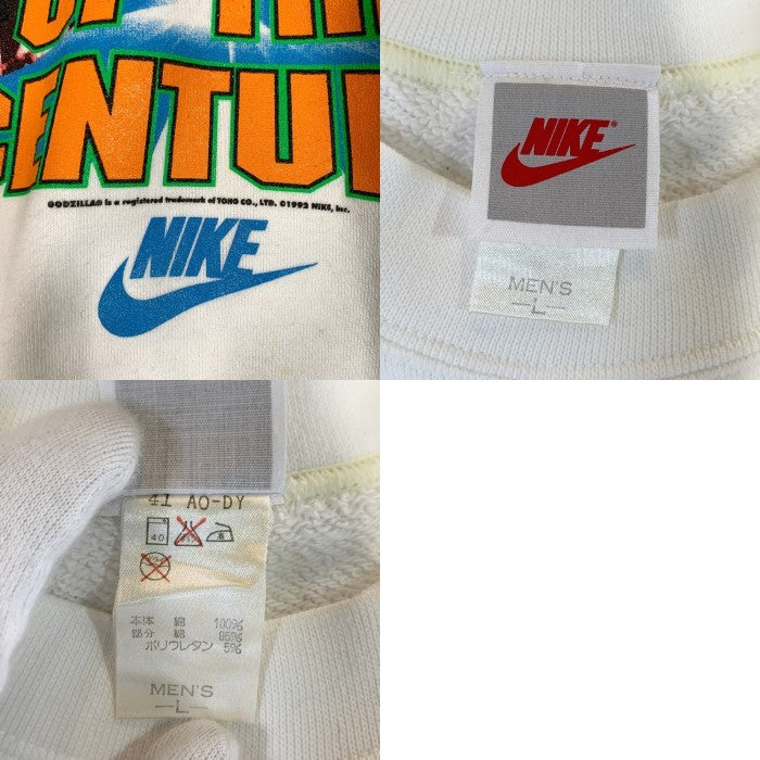 90's NIKE ナイキ BATTLE OF THE CENTURY チャールズバークレー ゴジラ プリント スウェットトレーナー ホワイト Size L 福生店