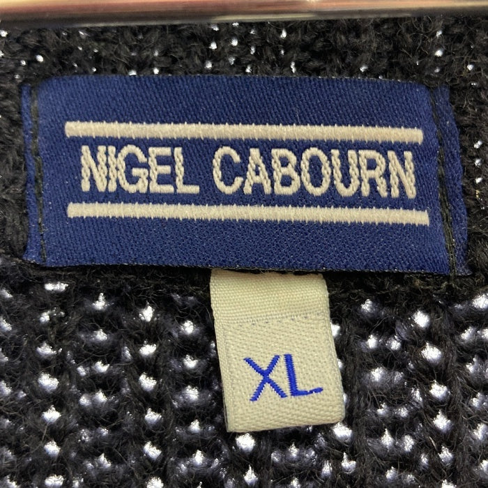 NIGEL CABOURN ナイジェルケーボン アングローバル期 ハイネック ハーフジップ ウール セーター ブラック sizeXL 瑞穂店