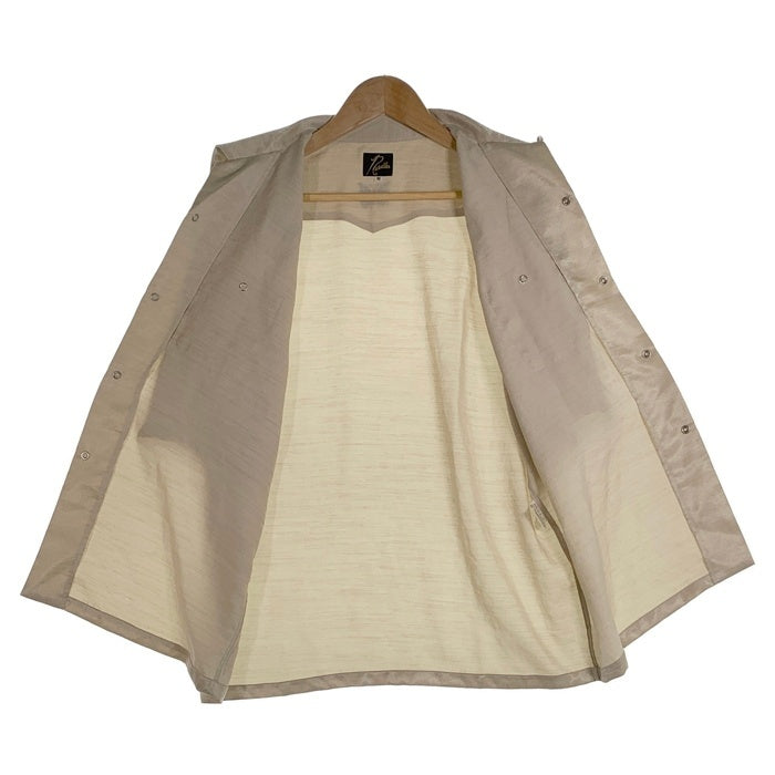 Needles ニードルズ S/S Cowboy One-Up Shirt  Poly Slub Sateen サテン 半袖 シャツ ベージュ MR254 Size M 福生店