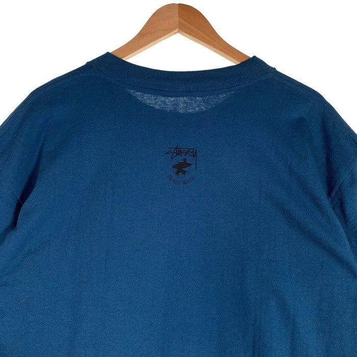 80's STUSSY ステューシー ロゴ サーフマン 半袖 Tシャツ ブルー USA製 Size XL 福生店
